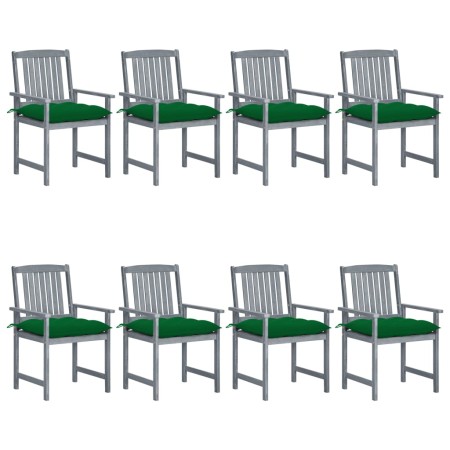 Gartenstühle mit Kissen 8 Stk. massives Akazienholz grau von vidaXL, Gartenstühle - Ref: Foro24-3078254, Preis: 548,81 €, Rab...