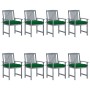 Garden chairs with cushions 8 pcs solid acacia wood in gray by vidaXL, Garden chairs - Ref: Foro24-3078254, Price: 548,81 €, ...