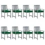 Garden chairs with cushions 8 pcs solid acacia wood in gray by vidaXL, Garden chairs - Ref: Foro24-3078254, Price: 543,52 €, ...