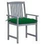 Garden chairs with cushions 8 pcs solid acacia wood in gray by vidaXL, Garden chairs - Ref: Foro24-3078254, Price: 543,52 €, ...