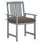 Gartenstühle mit Kissen, 8 Stück, massives graues Akazienholz von vidaXL, Gartenstühle - Ref: Foro24-3078257, Preis: 544,56 €...