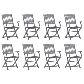 8 Stück klappbare Gartenstühle und Kissen aus massivem Akazienholz von vidaXL, Gartenstühle - Ref: Foro24-3078262, Preis: 372...