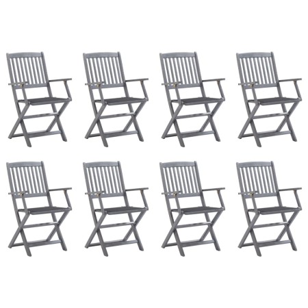 8 Stück klappbare Gartenstühle und Kissen aus massivem Akazienholz von vidaXL, Gartenstühle - Ref: Foro24-3078262, Preis: 377...