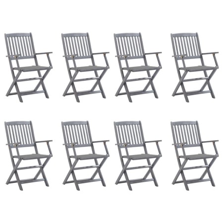 Klappbare Gartenstühle 8-teilig und Kissen aus massivem Akazienholz von vidaXL, Gartenstühle - Ref: Foro24-3078263, Preis: 37...