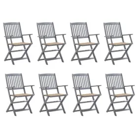 8 Stück klappbare Gartenstühle und Kissen aus massivem Akazienholz von vidaXL, Gartenstühle - Ref: Foro24-3078265, Preis: 368...