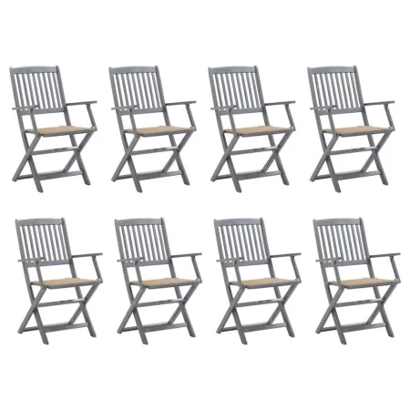 8 Stück klappbare Gartenstühle und Kissen aus massivem Akazienholz von vidaXL, Gartenstühle - Ref: Foro24-3078265, Preis: 372...