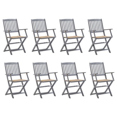 8 Stück klappbare Gartenstühle und Kissen aus massivem Akazienholz von vidaXL, Gartenstühle - Ref: Foro24-3078265, Preis: 377...