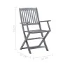 Folding garden chairs 8 units and solid acacia wood cushions by vidaXL, Garden chairs - Ref: Foro24-3078268, Price: 372,73 €,...