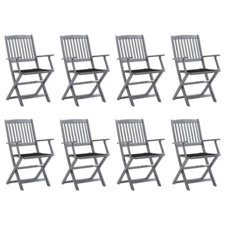 8 Stück klappbare Gartenstühle und Kissen aus massivem Akazienholz von vidaXL, Gartenstühle - Ref: Foro24-3078269, Preis: 372...