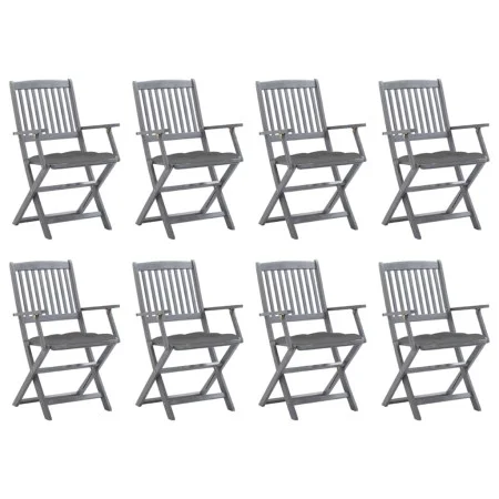 8 Stück klappbare Gartenstühle und Kissen aus massivem Akazienholz von vidaXL, Gartenstühle - Ref: Foro24-3078278, Preis: 359...
