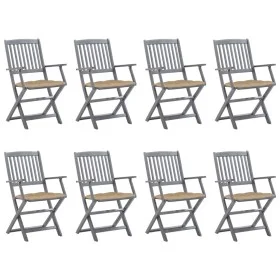 Klappbare Gartenstühle 8-teilig und Kissen aus massivem Akazienholz von vidaXL, Gartenstühle - Ref: Foro24-3078280, Preis: 36...