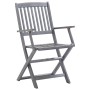 Folding garden chairs 8 units and solid acacia wood cushions by vidaXL, Garden chairs - Ref: Foro24-3078280, Price: 366,88 €,...