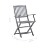 Folding garden chairs 8 units and solid acacia wood cushions by vidaXL, Garden chairs - Ref: Foro24-3078280, Price: 366,88 €,...