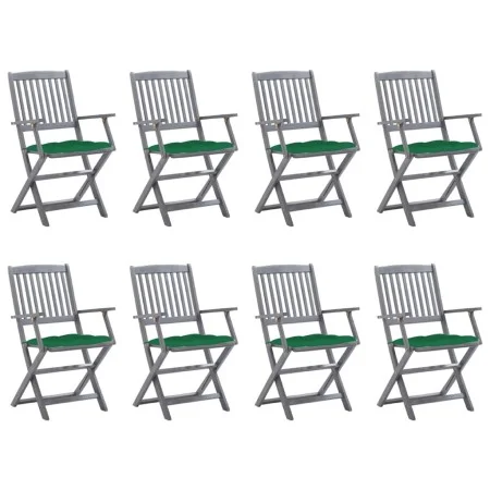 Klappbare Gartenstühle 8-teilig und Kissen aus massivem Akazienholz von vidaXL, Gartenstühle - Ref: Foro24-3078282, Preis: 35...