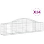 Gabionenkörbe 14 Stk. Bogenform Eisen 200x30x40/60 cm von vidaXL, Töpfe und Pflanzgefäße - Ref: Foro24-3145379, Preis: 691,44...
