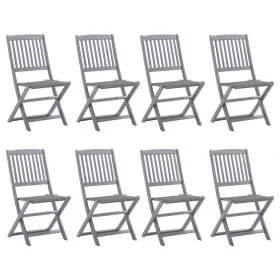 8 pcs folding garden chairs and solid acacia wood cushions by vidaXL, Garden chairs - Ref: Foro24-3078291, Price: 408,81 €, D...
