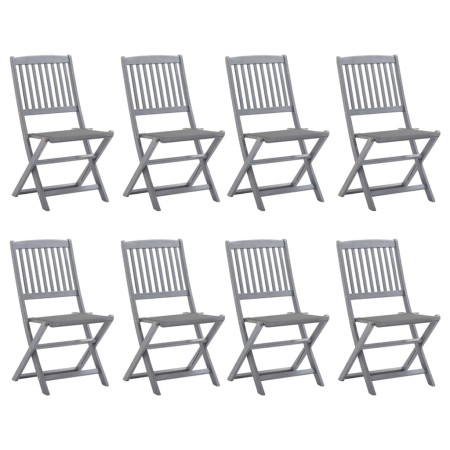 8 Stück klappbare Gartenstühle und Kissen aus massivem Akazienholz von vidaXL, Gartenstühle - Ref: Foro24-3078291, Preis: 415...