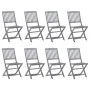 8 Stück klappbare Gartenstühle und Kissen aus massivem Akazienholz von vidaXL, Gartenstühle - Ref: Foro24-3078291, Preis: 409...