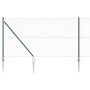 Reja con postes Verde 1 x 50 m Acero recubierto de PVC