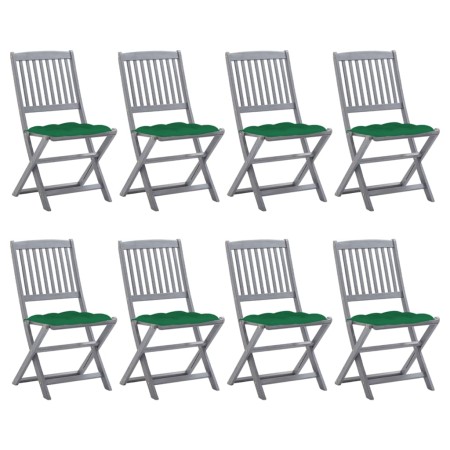 8 Stück klappbare Gartenstühle und Kissen aus massivem Akazienholz von vidaXL, Gartenstühle - Ref: Foro24-3078310, Preis: 398...