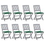 8 pcs folding garden chairs and solid acacia wood cushions by vidaXL, Garden chairs - Ref: Foro24-3078310, Price: 398,82 €, D...