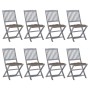 Klappbare Gartenstühle 8-teilig und Kissen aus massivem Akazienholz von vidaXL, Gartenstühle - Ref: Foro24-3078313, Preis: 40...