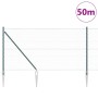 Reja con postes Verde 1 x 50 m Acero recubierto de PVC