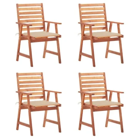 Sillas comedor de jardín y cojines 4 uds madera maciza acacia de vidaXL, Sillas de jardín - Ref: Foro24-3078323, Precio: 311,...