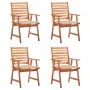 Sillas comedor de jardín y cojines 4 uds madera maciza acacia de vidaXL, Sillas de jardín - Ref: Foro24-3078323, Precio: 311,...