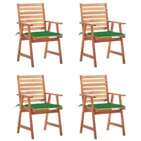 Garden dining chairs and cushions 4 pcs solid acacia wood by vidaXL, Garden chairs - Ref: Foro24-3078325, Price: 295,40 €, Di...