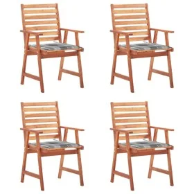 Sillas comedor de jardín y cojines 4 uds madera maciza acacia de vidaXL, Sillas de jardín - Ref: Foro24-3078334, Precio: 313,...