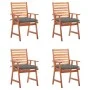 Garden dining chairs and cushions 4 pcs solid acacia wood by vidaXL, Garden chairs - Ref: Foro24-3078336, Price: 309,98 €, Di...