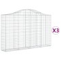 Gabionenkörbe 3 Stück Bogenform Eisen 200x30x120/140 cm von vidaXL, Töpfe und Pflanzgefäße - Ref: Foro24-3145452, Preis: 262,...