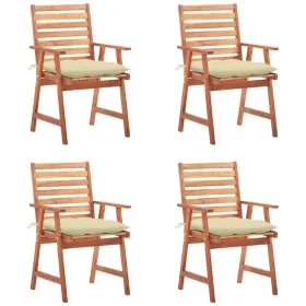 Garden dining chairs and cushions 4 pcs solid acacia wood by vidaXL, Garden chairs - Ref: Foro24-3078337, Price: 307,96 €, Di...