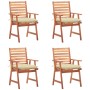Garden dining chairs and cushions 4 pcs solid acacia wood by vidaXL, Garden chairs - Ref: Foro24-3078337, Price: 314,41 €, Di...