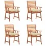 Garden dining chairs and cushions 4 pcs solid acacia wood by vidaXL, Garden chairs - Ref: Foro24-3078337, Price: 311,47 €, Di...