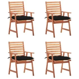 Garden dining chairs and cushions 4 pcs solid acacia wood by vidaXL, Garden chairs - Ref: Foro24-3078342, Price: 306,48 €, Di...