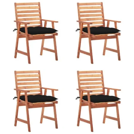 Garden dining chairs and cushions 4 pcs solid acacia wood by vidaXL, Garden chairs - Ref: Foro24-3078342, Price: 309,98 €, Di...