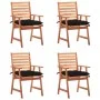 Garden dining chairs and cushions 4 pcs solid acacia wood by vidaXL, Garden chairs - Ref: Foro24-3078342, Price: 309,98 €, Di...