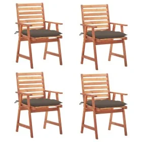 Garden dining chairs and cushions 4 pcs solid acacia wood by vidaXL, Garden chairs - Ref: Foro24-3078343, Price: 306,48 €, Di...