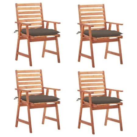 Garden dining chairs and cushions 4 pcs solid acacia wood by vidaXL, Garden chairs - Ref: Foro24-3078343, Price: 309,98 €, Di...