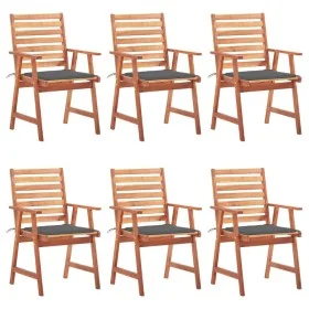 Garden dining chairs and cushions 6 pcs solid acacia wood by vidaXL, Garden chairs - Ref: Foro24-3078347, Price: 406,81 €, Di...
