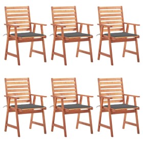 Sillas comedor de jardín y cojines 6 uds madera maciza acacia de vidaXL, Sillas de jardín - Ref: Foro24-3078347, Precio: 435,...