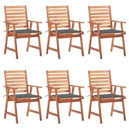 Sillas comedor de jardín y cojines 6 uds madera maciza acacia de vidaXL, Sillas de jardín - Ref: Foro24-3078347, Precio: 406,...