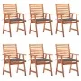Garden dining chairs and cushions 6 pcs solid acacia wood by vidaXL, Garden chairs - Ref: Foro24-3078347, Price: 406,80 €, Di...