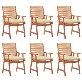 Sillas comedor de jardín y cojines 6 uds madera maciza acacia de vidaXL, Sillas de jardín - Ref: Foro24-3078364, Precio: 397,...