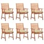 Gartenstühle und -kissen 6 Stück massives Akazienholz von vidaXL, Gartenstühle - Ref: Foro24-3078364, Preis: 397,13 €, Rabatt: %