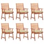 Gartenstühle und -kissen 6 Stück massives Akazienholz von vidaXL, Gartenstühle - Ref: Foro24-3078364, Preis: 425,34 €, Rabatt: %