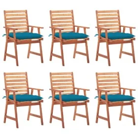Gartenstühle und -kissen 6 Stück massives Akazienholz von vidaXL, Gartenstühle - Ref: Foro24-3078366, Preis: 404,02 €, Rabatt: %
