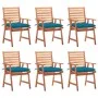 Gartenstühle und -kissen 6 Stück massives Akazienholz von vidaXL, Gartenstühle - Ref: Foro24-3078366, Preis: 404,02 €, Rabatt: %